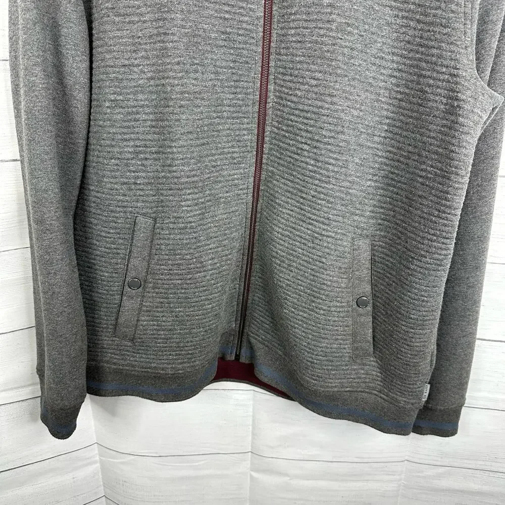 Ted Baker Mens size 6 XXL Sardin Quilted Full Zip Up Ribbed Jacket Gray
